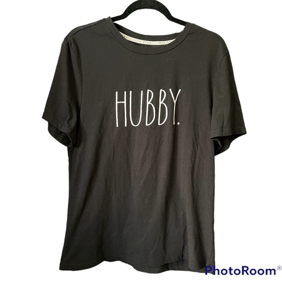 Rae Dunn Hubby T shirt black size large - Picture 1 of 3